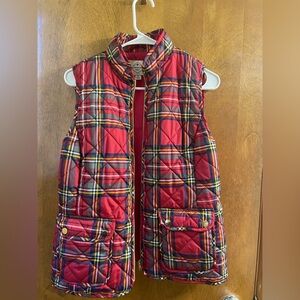 St. John's Bay Red Plaid Quilted Girls' Vest